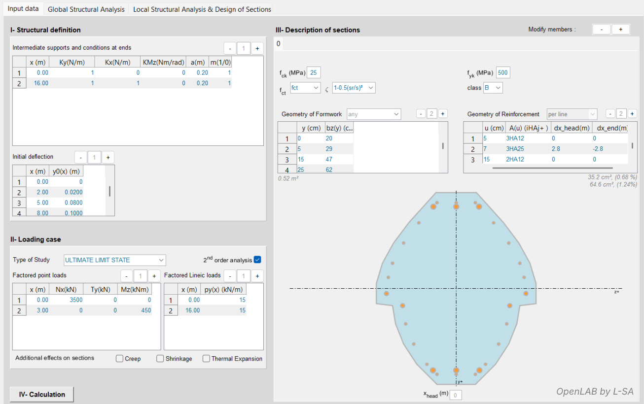 illustration de l'interface graphique de l'outil méthode générale intégrale